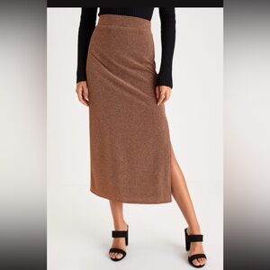 High waisted midi skirt